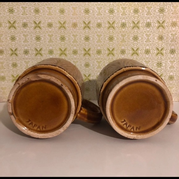 Vintage Dining Vintage Japan Coffee Mugs Wood Faux Finish Poshmark